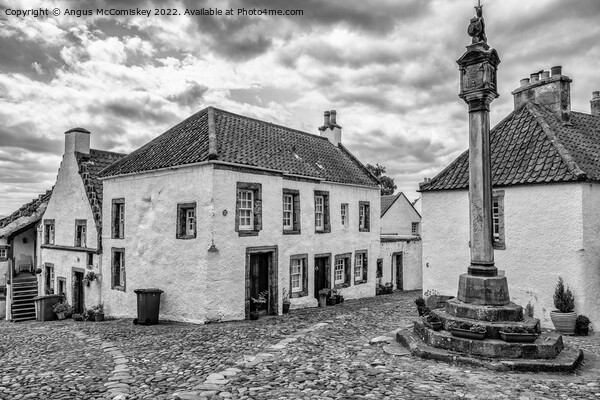 The Mercat Cross, village of Culross in Fife mono Picture Board by Angus McComiskey
