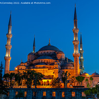 Buy canvas prints of Blue Mosque at dusk by Angus McComiskey