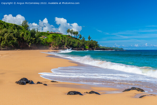 Secret Beach on Kauai Island in Hawaii Picture Board by Angus McComiskey