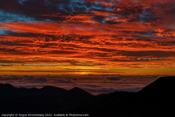 Sunrise from summit of Haleakala on Maui, Hawaii Picture Board by Angus McComiskey