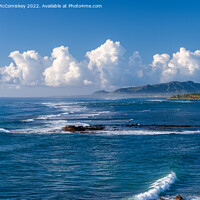 Buy canvas prints of White cumulus clouds, Kauai coast, Hawaii by Angus McComiskey