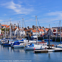 Buy canvas prints of Boats moored in Anstruther marina, Fife by Angus McComiskey