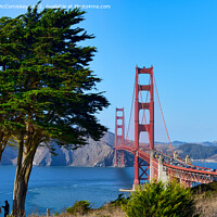 Buy canvas prints of San Francisco - a meeting by the bridge by Angus McComiskey