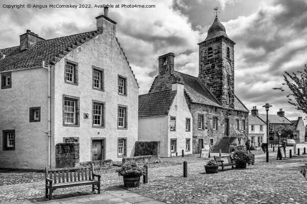 Main Square in village of Culross in Fife mono Picture Board by Angus McComiskey