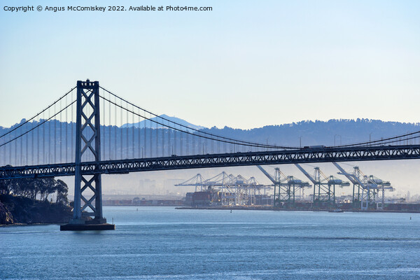 San Francisco - Oakland Bay Bridge Picture Board by Angus McComiskey