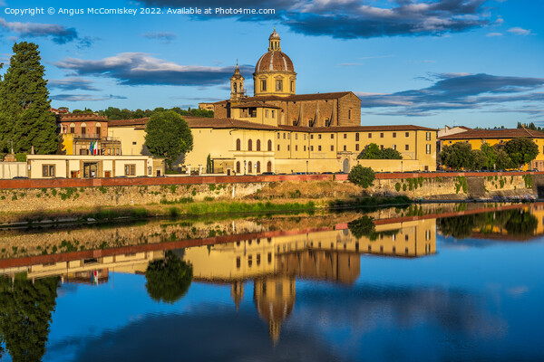 Sunrise on the Arno in Florence, Tuscany Picture Board by Angus McComiskey