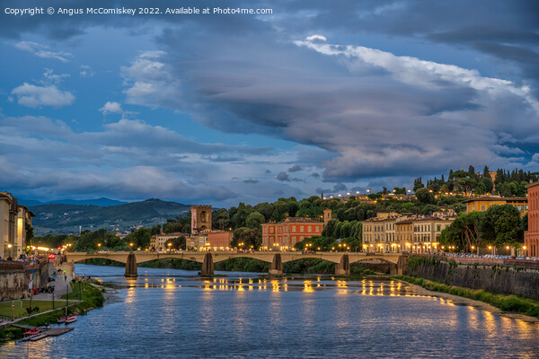 Dusk on the Arno in Florence, Tuscany Picture Board by Angus McComiskey