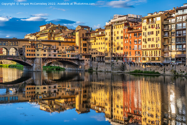 Ponte Vecchio at golden hour, Florence, Tuscany Picture Board by Angus McComiskey
