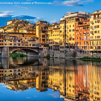 Buy canvas prints of Ponte Vecchio at golden hour, Florence, Tuscany by Angus McComiskey