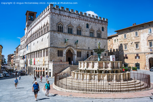 Palazzo dei Priori and fountain in Perugia, Umbria Picture Board by Angus McComiskey