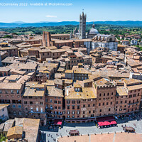Buy canvas prints of High above Piazza del Campo in Siena, Tuscany by Angus McComiskey