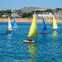 Buy canvas prints of Dinghy sailing in Elie harbour, East Neuk of Fife by Angus McComiskey
