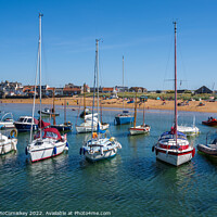 Buy canvas prints of Boat moored in Elie harbour, East Neuk of Fife by Angus McComiskey