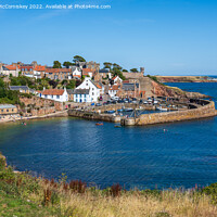 Buy canvas prints of Crail harbour and beach in East Neuk of Fife by Angus McComiskey