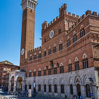 Buy canvas prints of Torr del Mangia and Palazzo Pubblico Siena Tuscany by Angus McComiskey