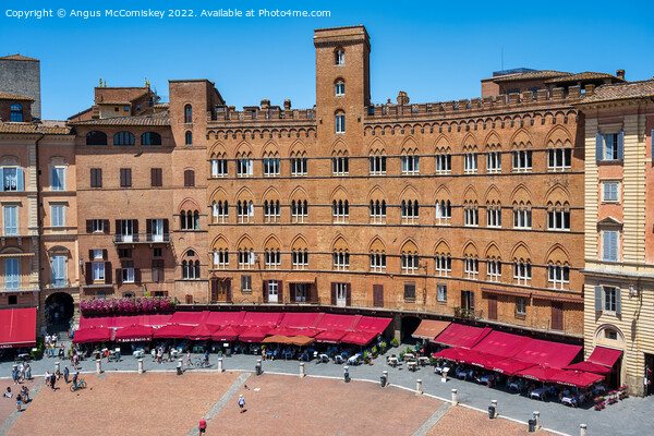 Medieval buildings in Piazza del Campo in Siena Picture Board by Angus McComiskey