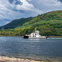 Buy canvas prints of Corran Ferry on Loch Linnhe, Scottish Highlands by Angus McComiskey