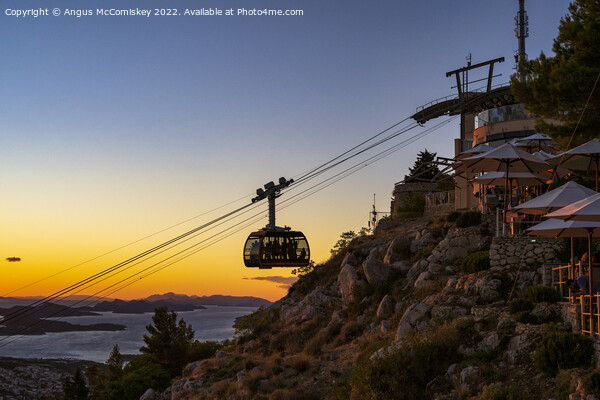 Dubrovnik cable car at sunset, Croatia Picture Board by Angus McComiskey