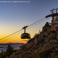 Buy canvas prints of Dubrovnik cable car at sunset, Croatia by Angus McComiskey