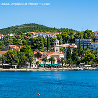 Buy canvas prints of Panoramic view of seafront at Cavtat in Croatia by Angus McComiskey