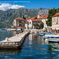Buy canvas prints of Waterfront at Perast on Bay of Kotor in Montenegro by Angus McComiskey