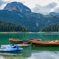 Buy canvas prints of Rowing boats on the Black Lake in Montenegro #2 by Angus McComiskey