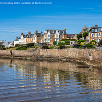 Buy canvas prints of Houses on the seafront at Elie, East Neuk of Fife by Angus McComiskey