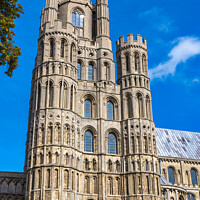 Buy canvas prints of West tower, south elevation of Ely Cathedral by Angus McComiskey