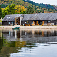 Buy canvas prints of Lake of Menteith Fisheries cabin, Port of Menteith by Angus McComiskey