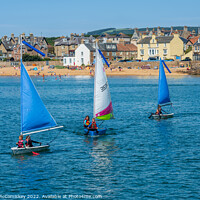 Buy canvas prints of Dinghy sailing Elie harbour, East Neuk of Fife #2 by Angus McComiskey