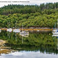 Buy canvas prints of Moored yachts at Salen Jetty, Ardnamurchan by Angus McComiskey