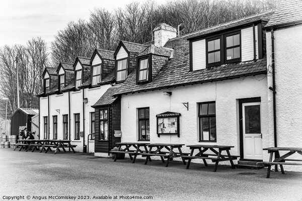 Applecross Inn on the Applecross Peninsula mono Picture Board by Angus McComiskey