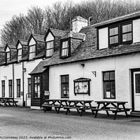Buy canvas prints of Applecross Inn on the Applecross Peninsula mono by Angus McComiskey