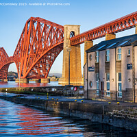 Buy canvas prints of Queensferry Lifeboat Station and Forth Rail Bridge by Angus McComiskey