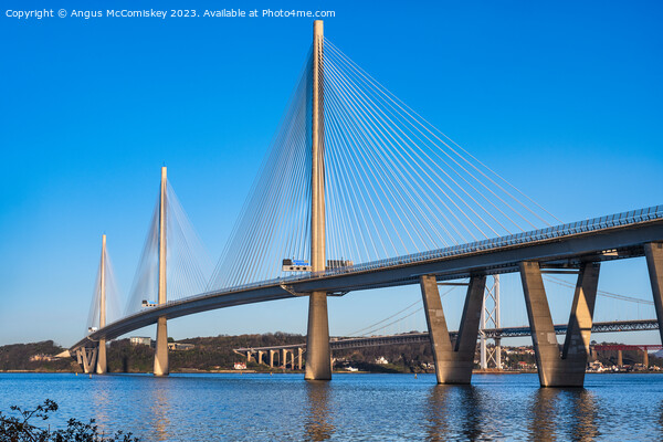 Queensferry Crossing low winter sun Picture Board by Angus McComiskey