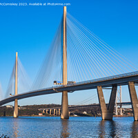 Buy canvas prints of Queensferry Crossing low winter sun by Angus McComiskey