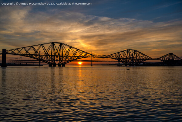 Forth Bridges at sunset Picture Board by Angus McComiskey