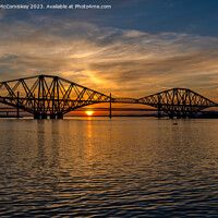 Buy canvas prints of Forth Bridges at sunset by Angus McComiskey