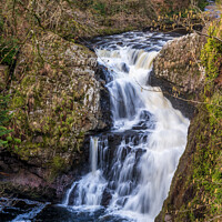 Buy canvas prints of Reekie Linn waterfall on River Isla in Scotland by Angus McComiskey