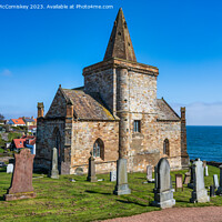 Buy canvas prints of St Monans Auld Kirk and Kirkyard East Neuk of Fife by Angus McComiskey