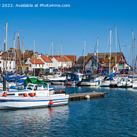 Buy canvas prints of Panoramic view of boats in Anstruther harbour Fife by Angus McComiskey