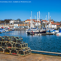Buy canvas prints of Creels on quayside of Anstruther harbour by Angus McComiskey