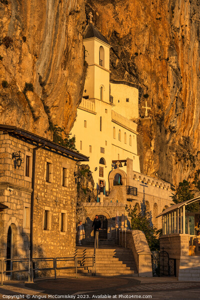 Upper church of Ostrog Monastery in Montenegro Picture Board by Angus McComiskey