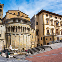 Buy canvas prints of Piazza Grande in Arezzo, Tuscany, Italy by Angus McComiskey