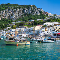 Buy canvas prints of Boats in Marina Grande, Island of Capri, Italy by Angus McComiskey