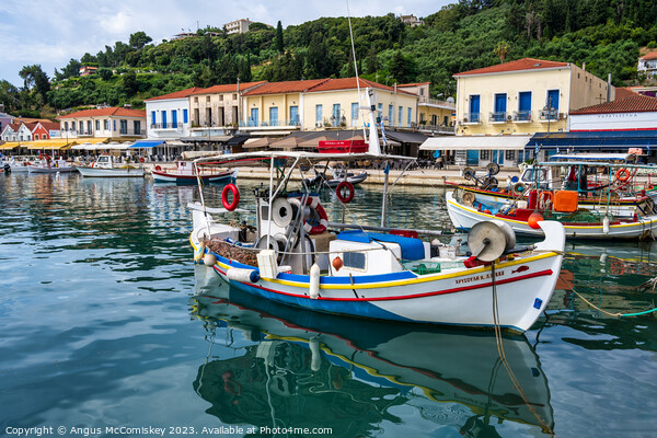 Fishing boats in Katakolon harbour, Greece Picture Board by Angus McComiskey