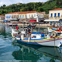 Buy canvas prints of Fishing boats in Katakolon harbour, Greece by Angus McComiskey