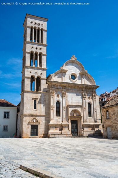Cathedral of St Stephen in Hvar town, Croatia Picture Board by Angus McComiskey
