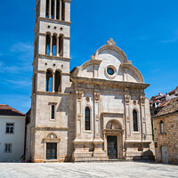 Buy canvas prints of Cathedral of St Stephen in Hvar town, Croatia by Angus McComiskey