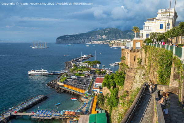 Sorrento harbour and Bay of Naples, Italy Picture Board by Angus McComiskey
